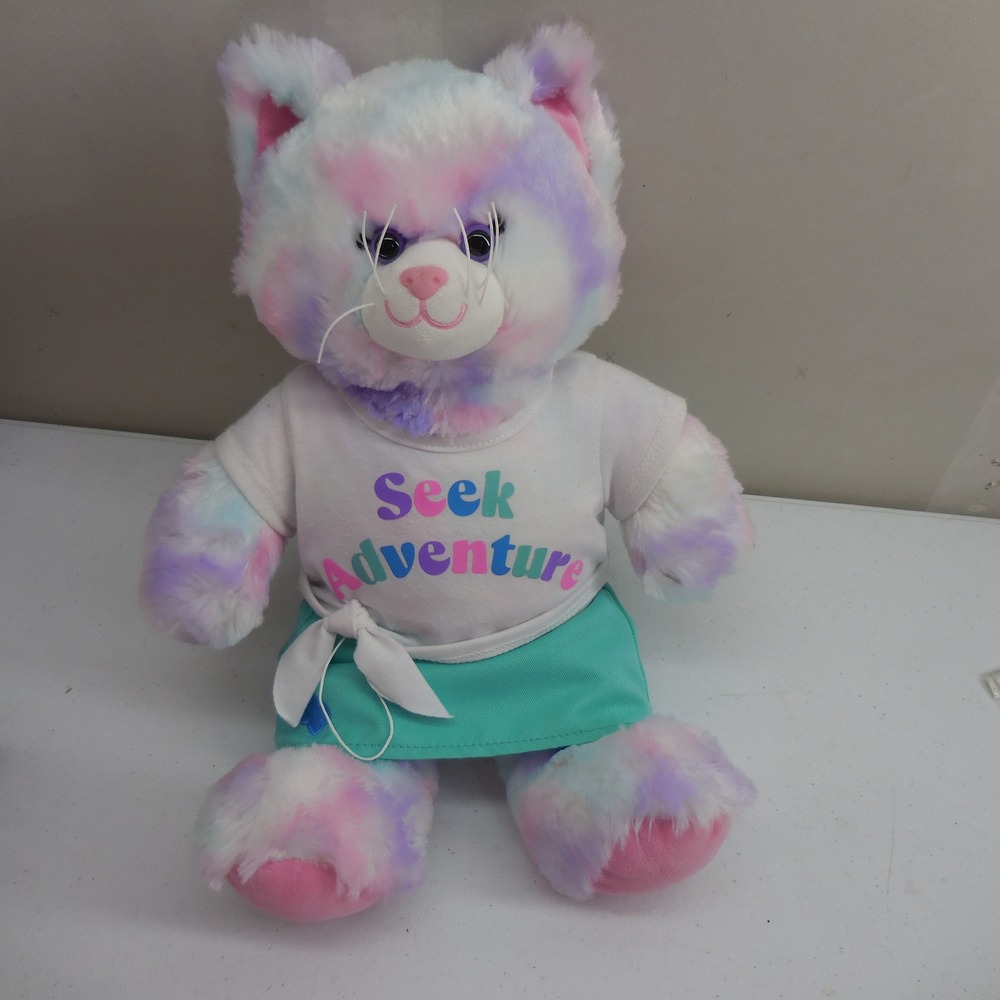 Build-A-Bear Girl Scouts Tie Dye Cat Plush Seek Adventure Outfit Pastel Stuffed